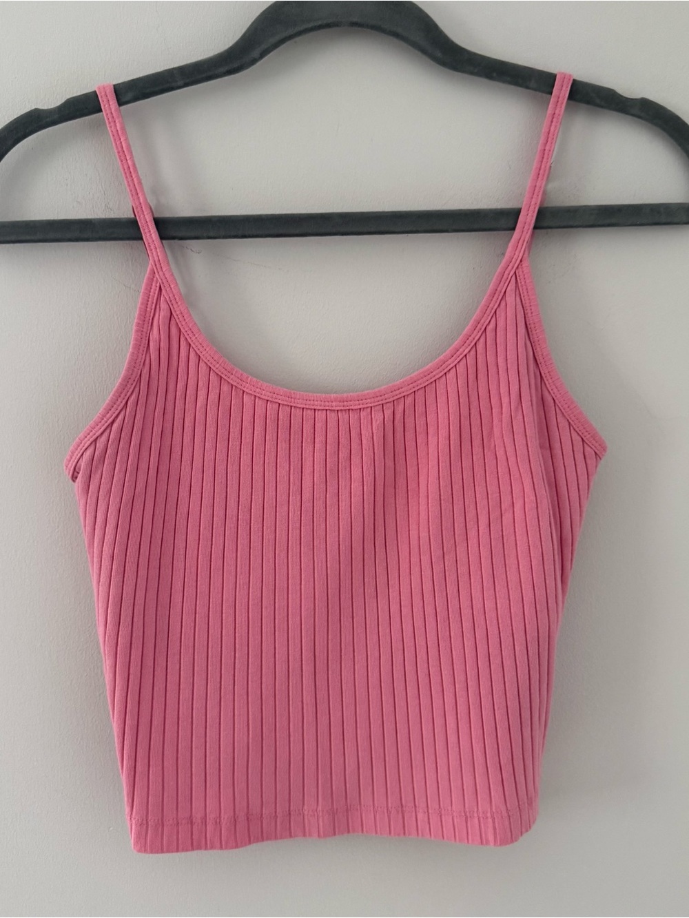Old Navy Pink Ribbed Spaghetti-Strap Crop Cami